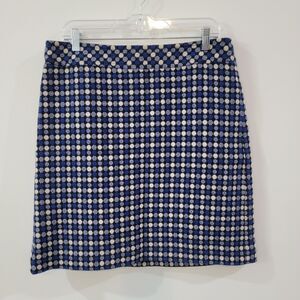 Talbots‎ Womens Pencil Skirt Size 12 Geometric Blue Black Office Career Wear